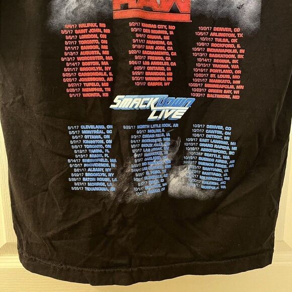 WWE Wrestling 2017 Raw SmackDown Live T-Shirt Graphic Tee Youth Size Medium - Picture 10 of 10